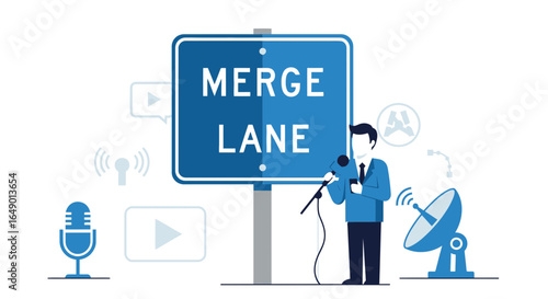 Merging Communication Digital Channels Represented By A Speaker Giving A Presentation