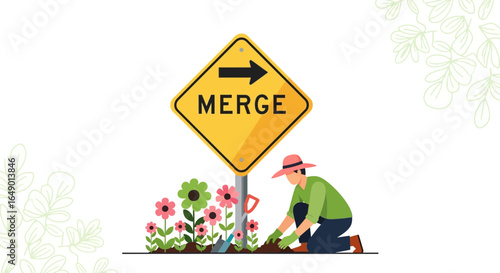 Merging Nature Into Life With Flowers And Gardening Illustration Design