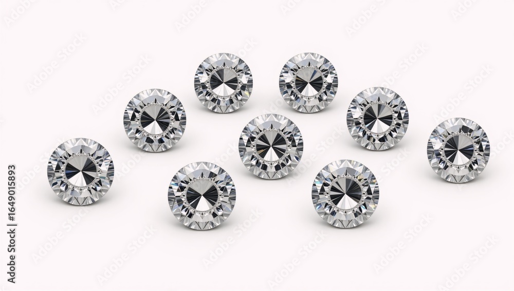 Ok White background showcases isolated precious gemstones or diamonds Ok White background showcases isolated precious gemstones or diamonds