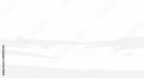 Minimalist Serene Rolling Hills Landscape Design With Pale Color Palette