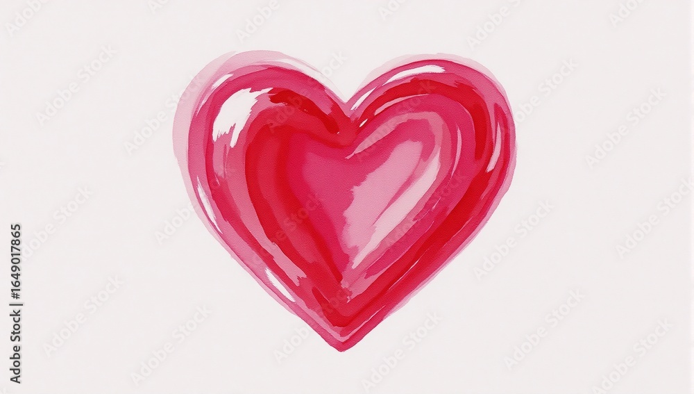 Obraz premium Heart-shaped gem depicted in watercolor style