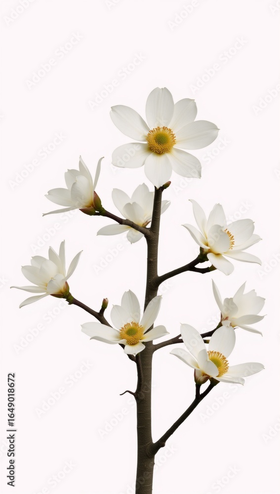 Obraz premium Ok Isolated magnolia tree in white background focus on little gem variety