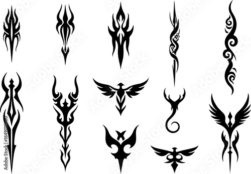"Eternal Flame: Stylized Fire Icon" tattoo design vector bundle
