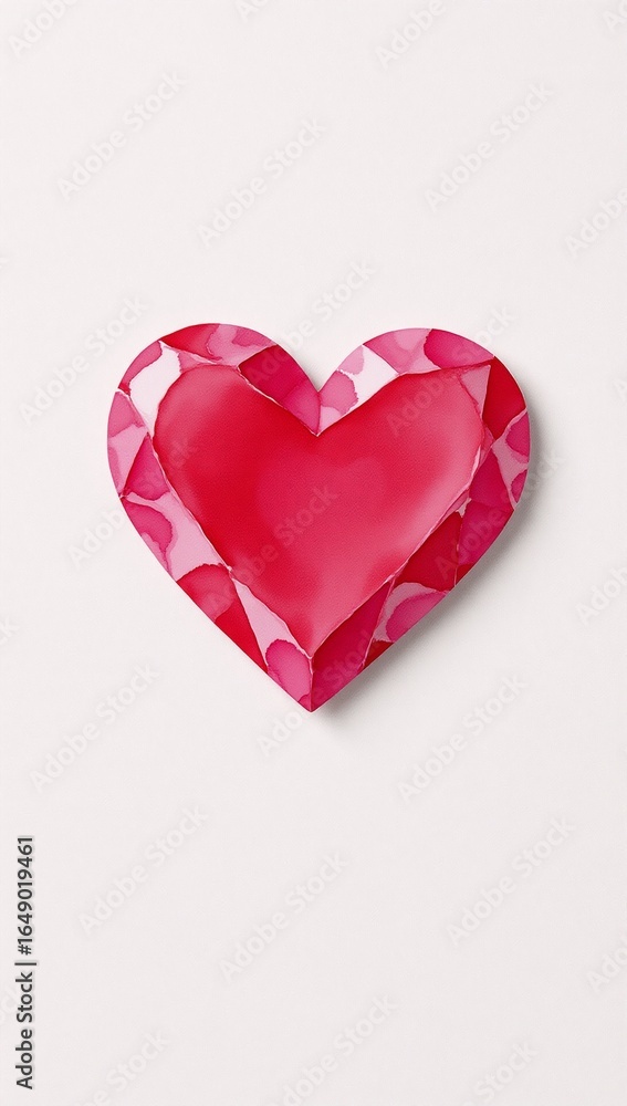 Obraz premium Ok Heart-shaped gem depicted in watercolor style