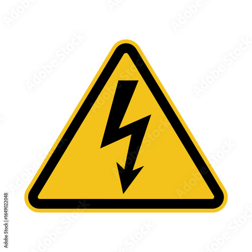 High voltage warning sign symbol triangle caution electricity danger safety alert icon electric