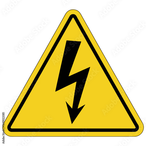 High voltage warning sign symbol triangle caution electricity danger safety alert icon electric