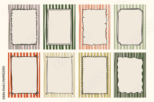 Minimalist hand drawn vector frames collection