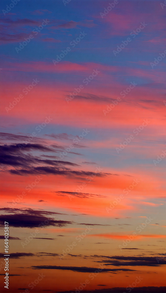 Fototapeta premium Colorful sunset painting the sky with vibrant hues at twilight