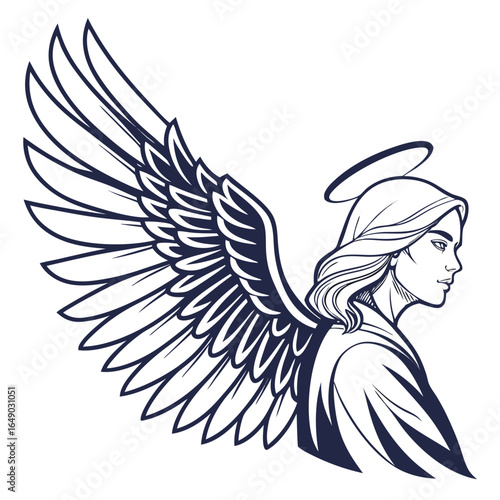Single Angel with Wings Like an Eagle