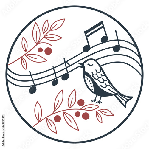 Isolated Holiday Lullaby Badge of a Gentle Song