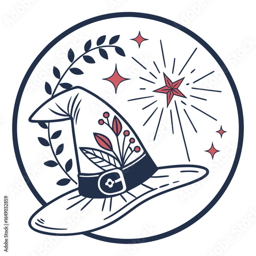 Isolated Holiday Magic Badge in Enchanting Style