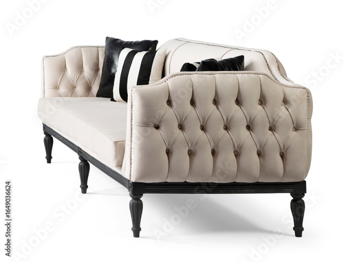 Classic sofa isolated on white background . side view
