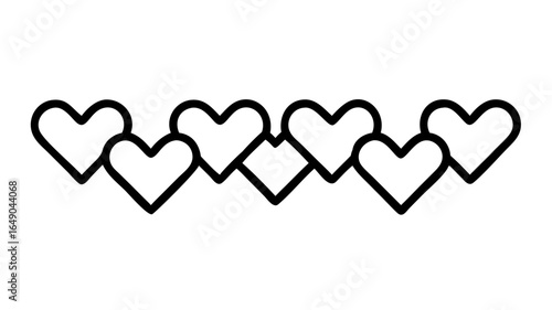 Heart line art. Stroke is editable so you can make it thiner or thicker. This illustration is designed to make a smooth seamless pattern if you duplicate it horizontally to cover more space.
