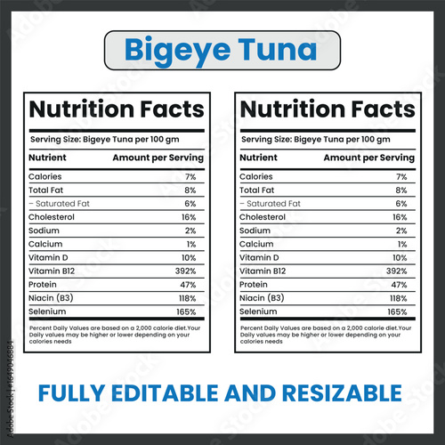 Bigeye Tuna Fish Vector Art