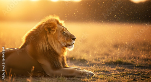 Wallpaper Mural Majestic Lion Resting in Golden Light Wildlife Big Cat Predator African Animal Nature Safari Lion Portrait Wildlife Photography Torontodigital.ca