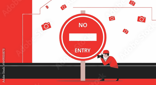 Photographer Defying No Entry Sign Capturing Forbidden Scenes With Dedication