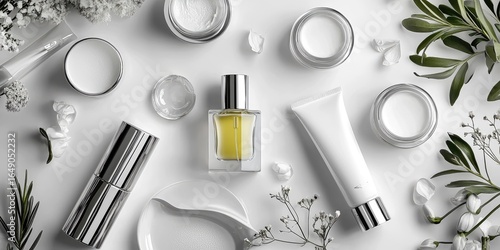 Collistar surrounded by monochrome elements and high-end skincare props Stock photo