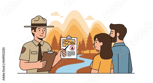 Ranger Provides Essential Park Information to Visitors Regarding Safety Measures