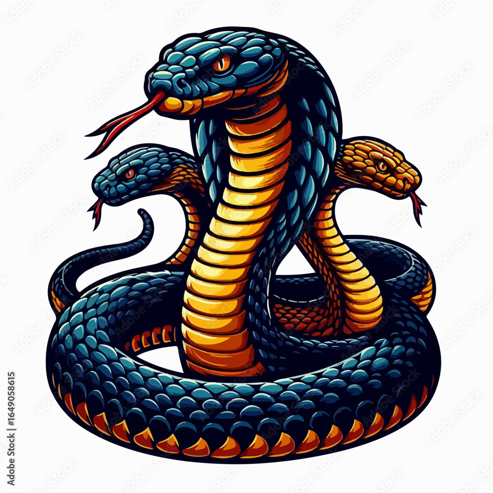 Fototapeta premium vector illustration of king cobra