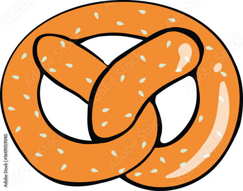 vector illustration of a salted pretzel