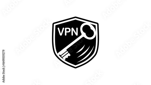 vpn symbol, black isolated silhouette