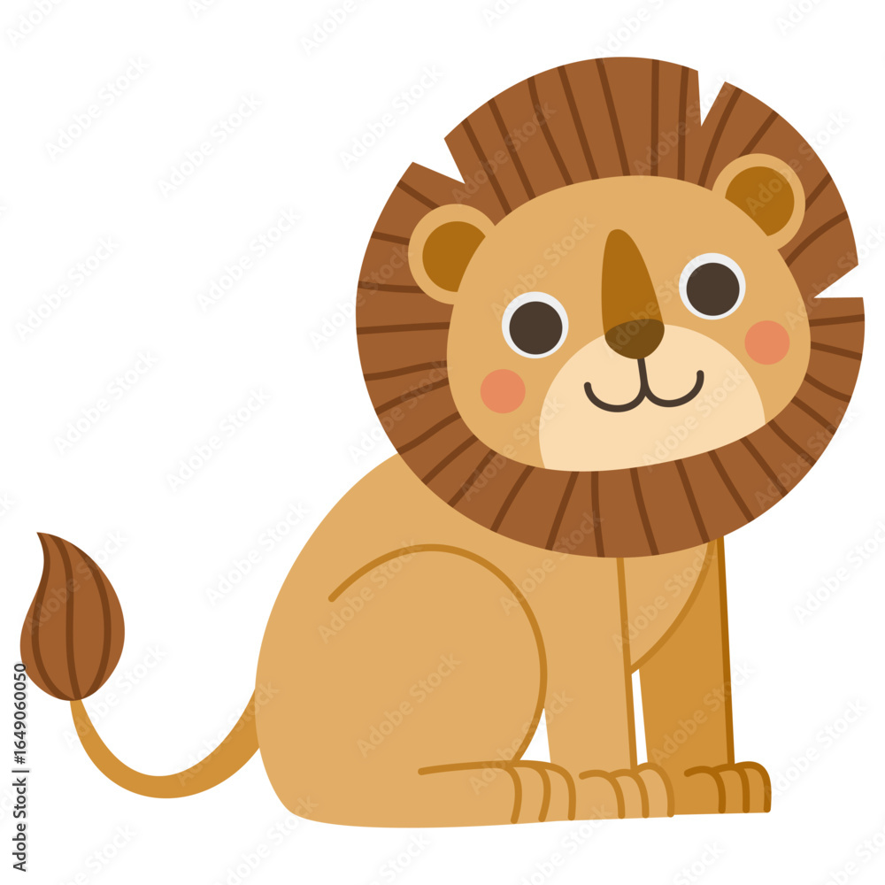 Obraz premium Illustration of a lion animal in flat style
