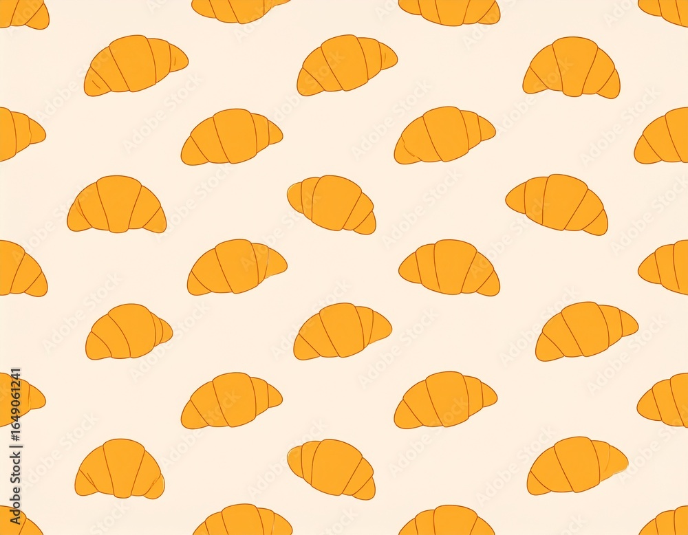 Croissants, baked goods, pastries, breakfast, food, golden, flaky, buttery, fresh, delicious, appetizing, pattern, seamless, background, texture, repeated, light, aesthetic, culinary, snack, European, Croissants, baked goods, pastries, breakfast, food, golden, flaky, buttery, fresh, delicious, appetizing, pattern, seamless, background, texture, repeated, light, aesthetic, culinary, snack, European,