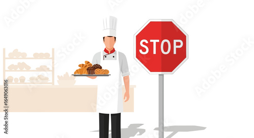 Restrictive Diet Concept Stop Eating Desserts For Health Reasons And Wellness
