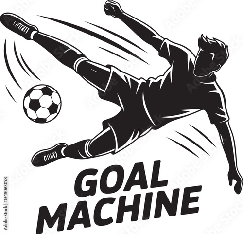 Dynamic soccer player scores with powerful bicycle kick action
