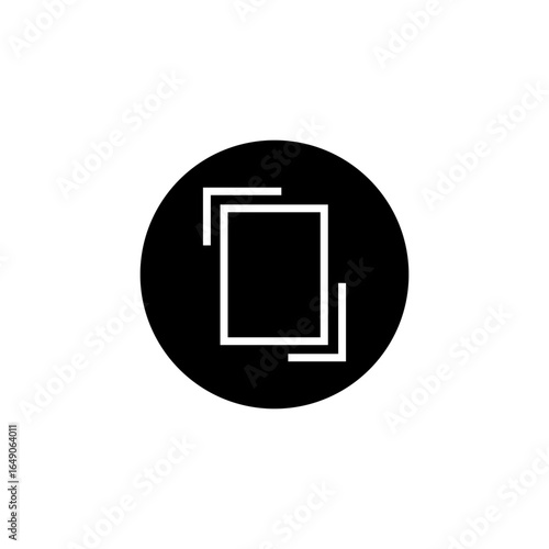 white line box frame icon and black background