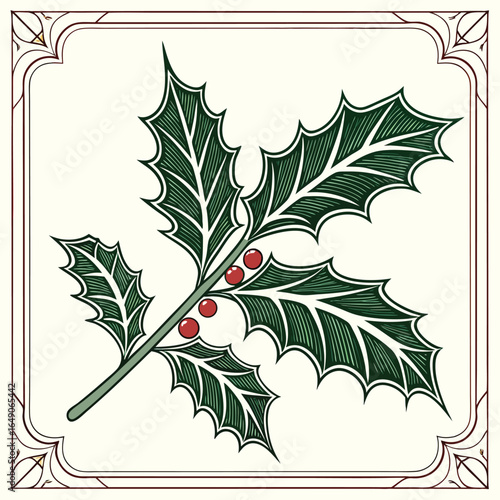 Single Holly Leaf with Backlight and Rim Lighting