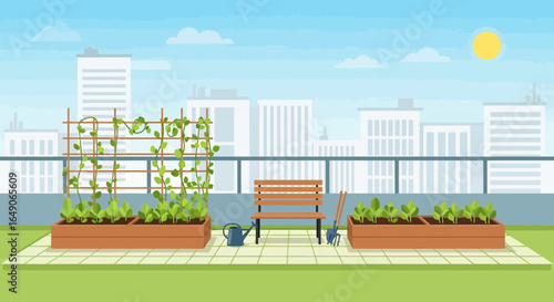 Rooftop Garden Oasis Cultivating Green Space In The Cityscape Environment