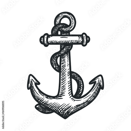 Vintage nautical anchor design for marine themed decor and crafts