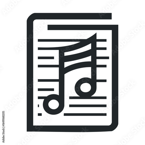 Musical sheet with notes for creative projects or educational use