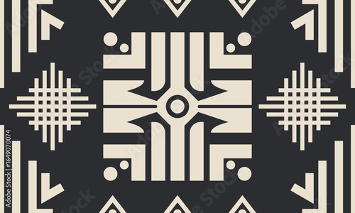 Navajo tribal vector pattern. Native American ornament. Ethnic Southwestern decor style. Boho geometric ornament. idea for blanket, rug, Woven carpet