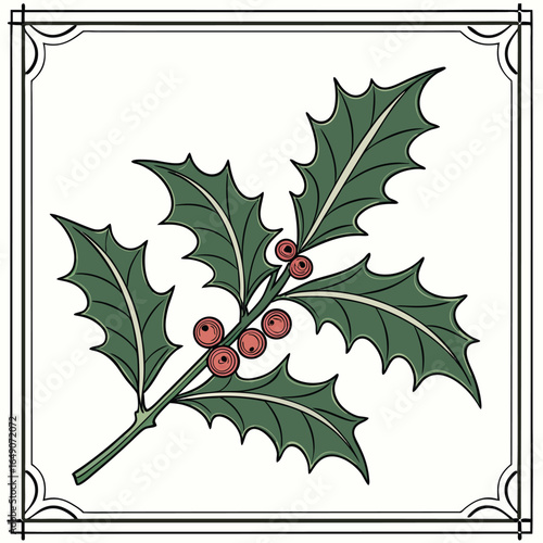 Single Holly Leaf with Harsh Direct Lighting