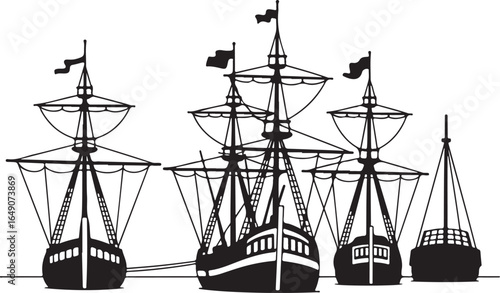 Historic sailing ships fleet ready for adventure