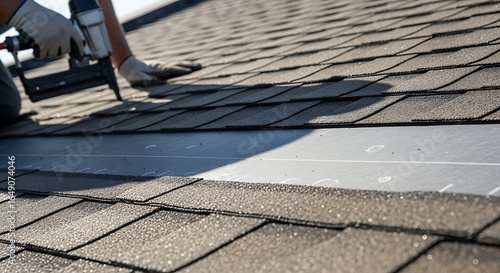 Precision rooftop renovation with roofing nailer and protective flashing installation