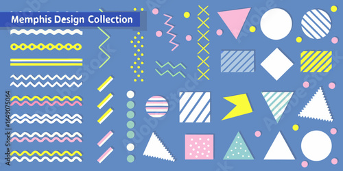 Vibrant Memphis Design Collection with Geometric Shapes and Colorful Patterns