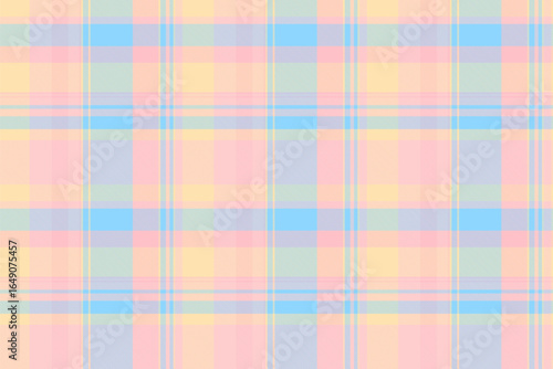 Doodle check vector texture, exotic background pattern textile. Conceptual plaid seamless fabric tartan in light and moccasin colors.
