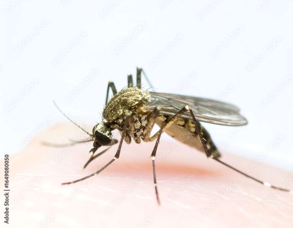 Obraz premium Close-up of a mosquito on skin