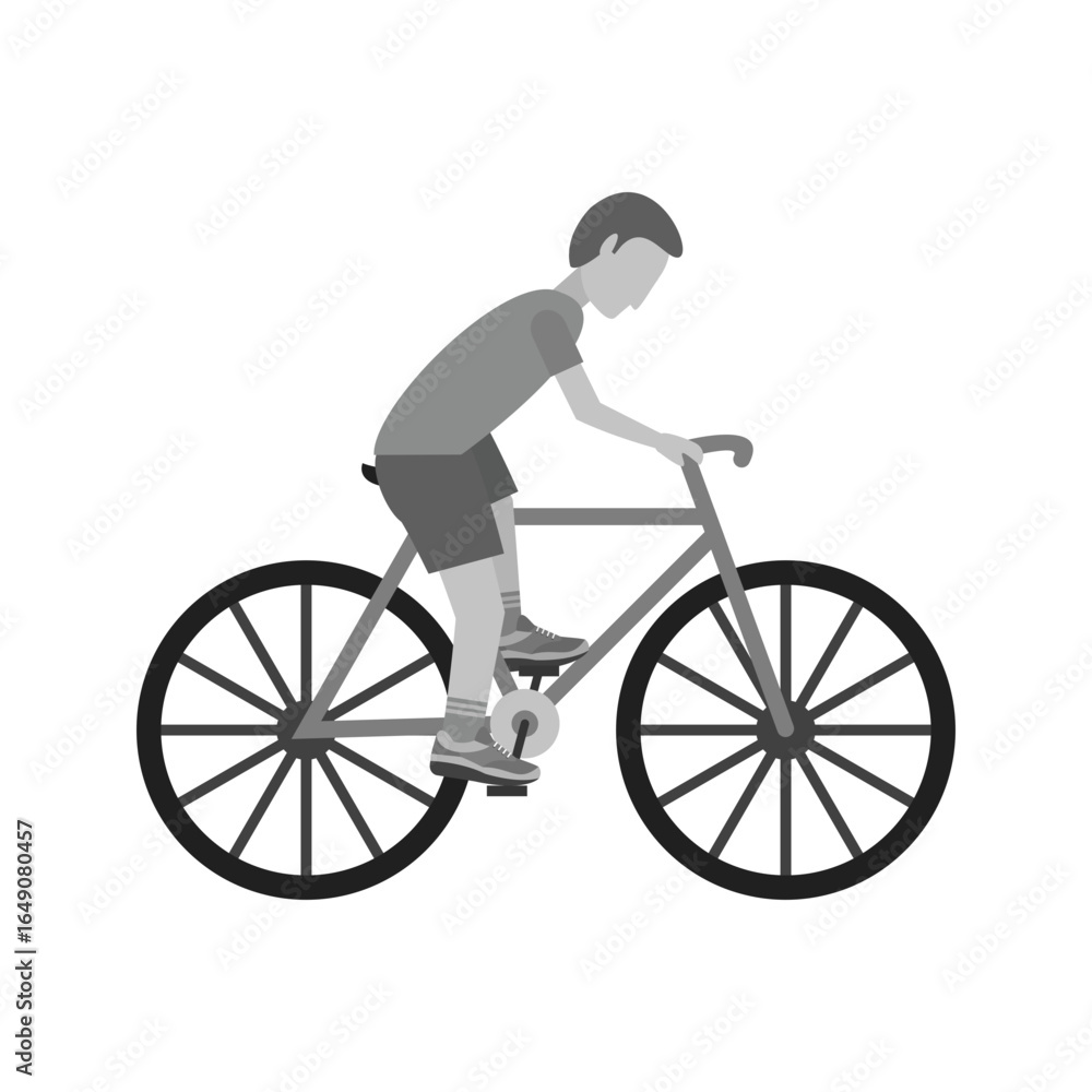 Naklejka premium Bicyclist Riding a Bike