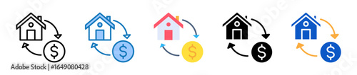 Refinance multiple style icons set design vector illustration. 