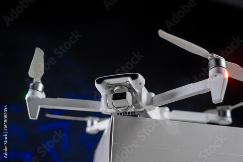 White Flying Quadcopter