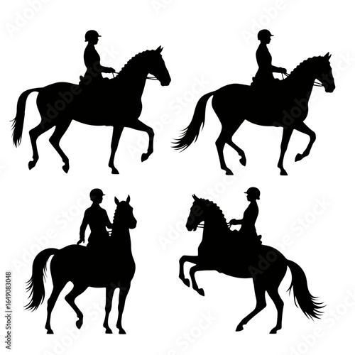 Horse and rider silhouette vector illustration