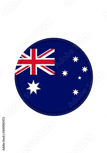 Circular Australian Flag Design with Union Jack Detail