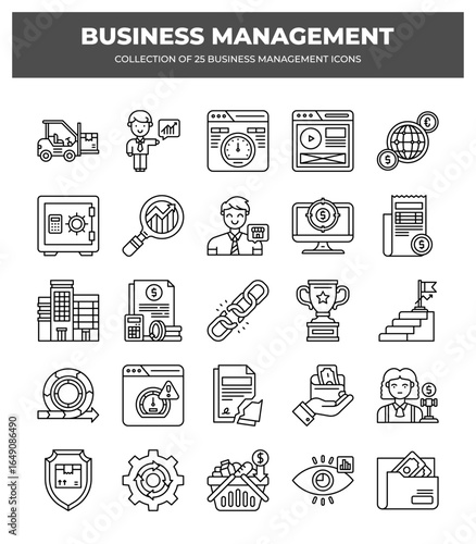 Collection of 25 Business Management Icons
