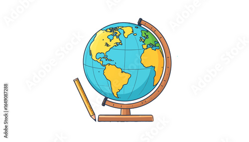 Globe with Pencil A Symbol of Education and Global Exploration