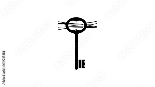 secure network symbol, black isolated silhouette