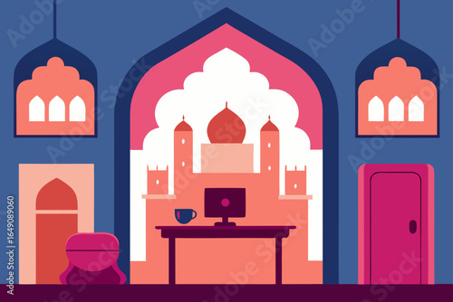 Vector illustration of an old church with an architectural design, a landmark for tourism, culture, and religion